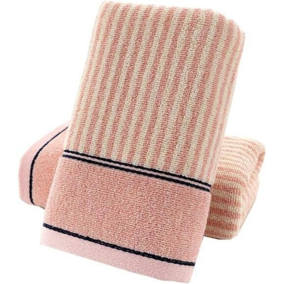 Pink Cotton Hand Towels Set 2 Pack Soft Absorbent Quick Dry Bathroom Kitchen Spa - Picture 1 of 8